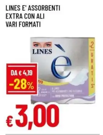 Famila Lines e' assorbenti extra con ali offerta