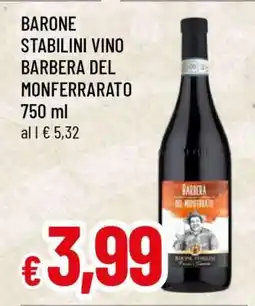 Famila BARONE STABILINI VINO BARBERA DEL MONFERRARATO offerta