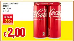Famila COCA-COLA/FANTA/SPRITE 4x 330 ml offerta