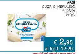 Coop ARBI CUORI DI MERLUZZO ALASKA 240 G offerta