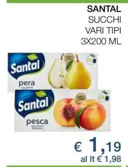 Coop SANTAL SUCCHI VARI TIPI 3X200 ML offerta