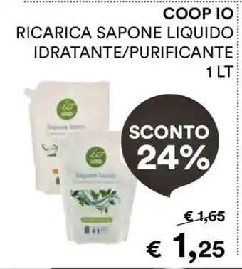 Coop COOP IO RICARICA SAPONE LIQUIDO IDRATANTE/PURIFICANTE 1 LT offerta