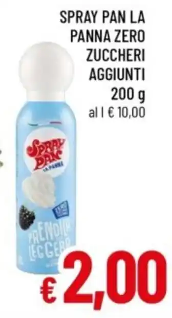 Famila Spray pan la panna zero zuccheri aggiunti offerta