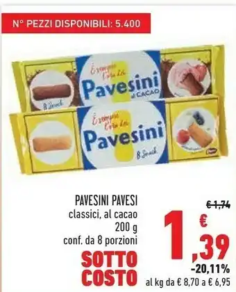 Conad Margherita Pavesini al cacao 200 g(ml) offerta