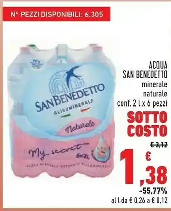 Conad Margherita Acqua minerale naturale oligominerale offerta