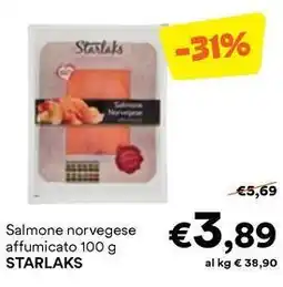 Unes Salmone norvegese affumicato STARLAKS offerta