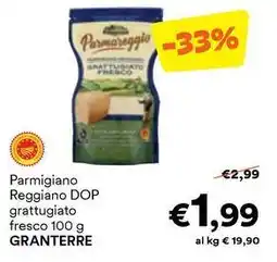 Unes Parmigiano Reggiano DOP grattugiato fresco GRANTERRE offerta