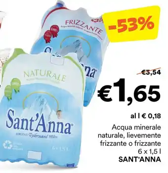 Acqua minerale naturale, lievemente frizzante o frizzante SANT'ANNA