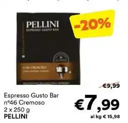 Unes Espresso Gusto Bar n°46 Cremoso PELLINI offerta