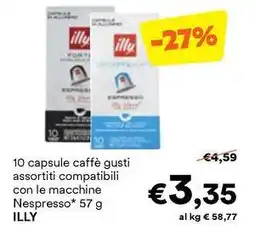 Unes 10 capsule caffè compatibili con le macchine Nespresso ILLY offerta