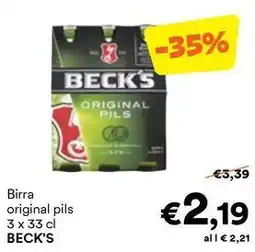 Unes Birra original pils BECK'S offerta
