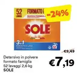 Unes Detersivo in polvere formato famiglia SOLE offerta
