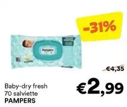 Unes Baby-dry fresh 70 salviette PAMPERS offerta