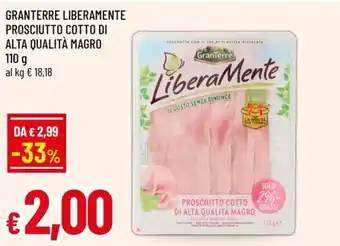 Granterre liberamente prosciutto cotto di alta qualità magro