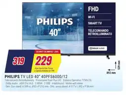 Trony PHILIPS TV LED 40" 40PFS6000/12 offerta