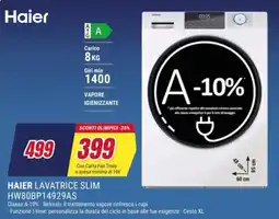 Trony HAIER LAVATRICE SLIM HW80BP14929AS offerta