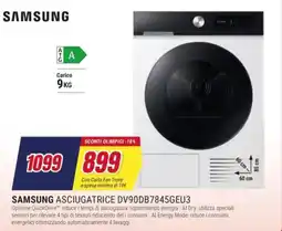Trony SAMSUNG ASCIUGATRICE DV90DB7845GEU3 offerta