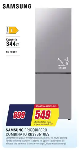 Trony SAMSUNG FRIGORIFERO COMBINATO RB33B610ES offerta