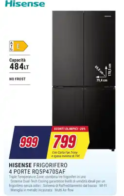 Trony HISENSE FRIGORIFERO 4 PORTE RQ5P470SAF offerta