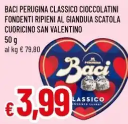 Famila Baci perugina classico cioccolatini fondenti ripieni al gianduia scatola cuoricino san valentino offerta