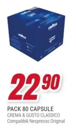 Trony Pack 80 capsule crema & gusto classico offerta