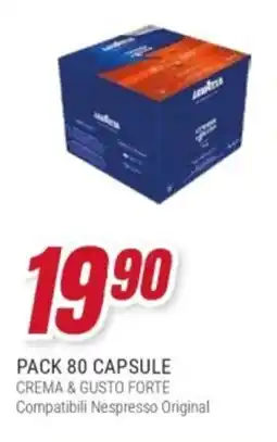 Trony Pack 80 capsule crema & gusto forte offerta