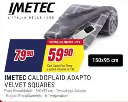 Trony IMETEC CALDOPLAID ADAPTO VELVET SQUARES offerta