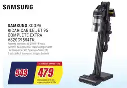 Trony SAMSUNG SCOPA RICARICABILE JET 95 COMPLETE EXTRA VS20C9554TK offerta