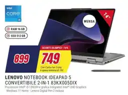 Trony LENOVO NOTEBOOK IDEAPAD 5 CONVERTIBILE 2-IN-1 83KX005DIX offerta