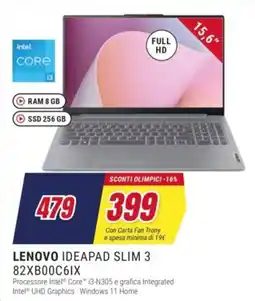 Trony LENOVO IDEAPAD SLIM 3 82XB00C6IX offerta