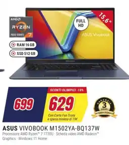 Trony ASUS VIVOBOOK M1502YA-BQ137W offerta