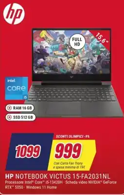 Trony HP NOTEBOOK VICTUS 15-FA2031NL offerta