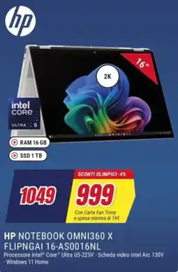 Trony HP NOTEBOOK OMNI360 X FLIPNGAI 16-AS0016NL offerta