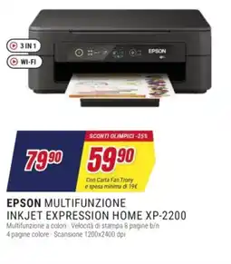 Trony EPSON MULTIFUNZIONE INKJET EXPRESSION HOME XP-2200 offerta