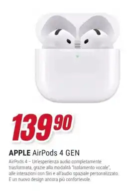 Trony APPLE AirPods 4 GEN offerta