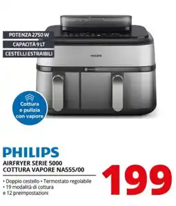 Comet PHILIPS AIRFRYER SERIE 5000 COTTURA VAPORE NA555/00 offerta