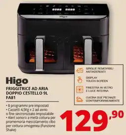 Comet Higo FRIGGITRICE AD ARIA DOPPIO CESTELLO 9L FA81 offerta