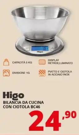 Comet Higo BILANCIA DA CUCINA CON CIOTOLA BC46 offerta