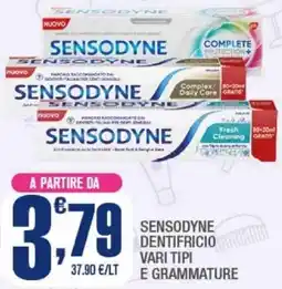 Splendidi e Splendenti Sensodyne dentifricio e grammature offerta