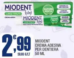 Splendidi e Splendenti Miodent crema adesiva per dentiera offerta