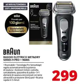 Comet BRAUN RASOIO ELETTRICO WET&DRY SERIES 9 PRO + 9600S offerta