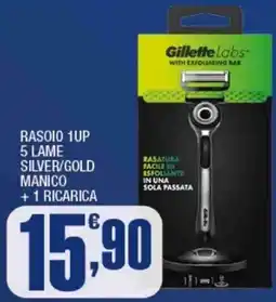Splendidi e Splendenti Gillette Rasoio 1up 5 lame silver/gold manico +1 ricarica offerta