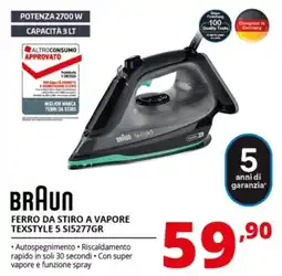 Comet BRAUN FERRO DA STIRO A VAPORE TEXSTYLE 5 SI5277GR offerta