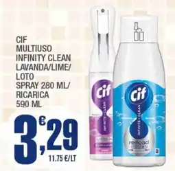 Splendidi e Splendenti Cif multiuso infinity clean lavanda/lime/ loto spray/ricarica offerta