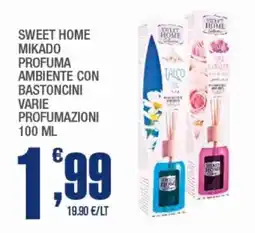 Splendidi e Splendenti Sweet home mikado profuma ambiente con bastoncini offerta