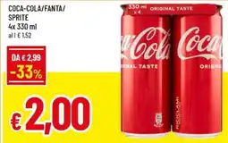 A&O Coca-cola/fanta/ sprite offerta