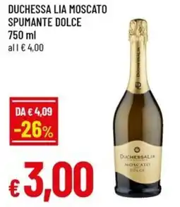 A&O Duchessa lia moscato spumante dolce offerta