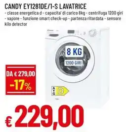 A&O CANDY EY1281DE/1-S LAVATRICE offerta