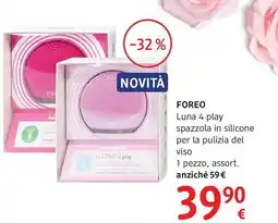 dm drogerie markt FOREO Luna 4 play spazzola in silicone per la pulizia del viso offerta