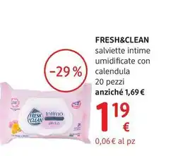 dm drogerie markt FRESH&CLEAN salviette intime umidificate con calendula offerta